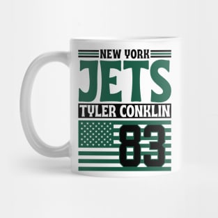 New York Jets Conklin 83 American Flag Football Mug